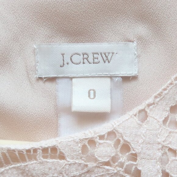 J.Crew Tan Lace Sleeveless Sheath Dress Size 0 Scalloped Hem Wedding Party - Picture 5 of 8